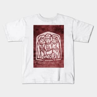 Illustration of the three wise men and baby Jesus Christ Kids T-Shirt